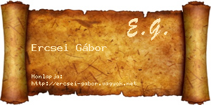 Ercsei Gábor névjegykártya